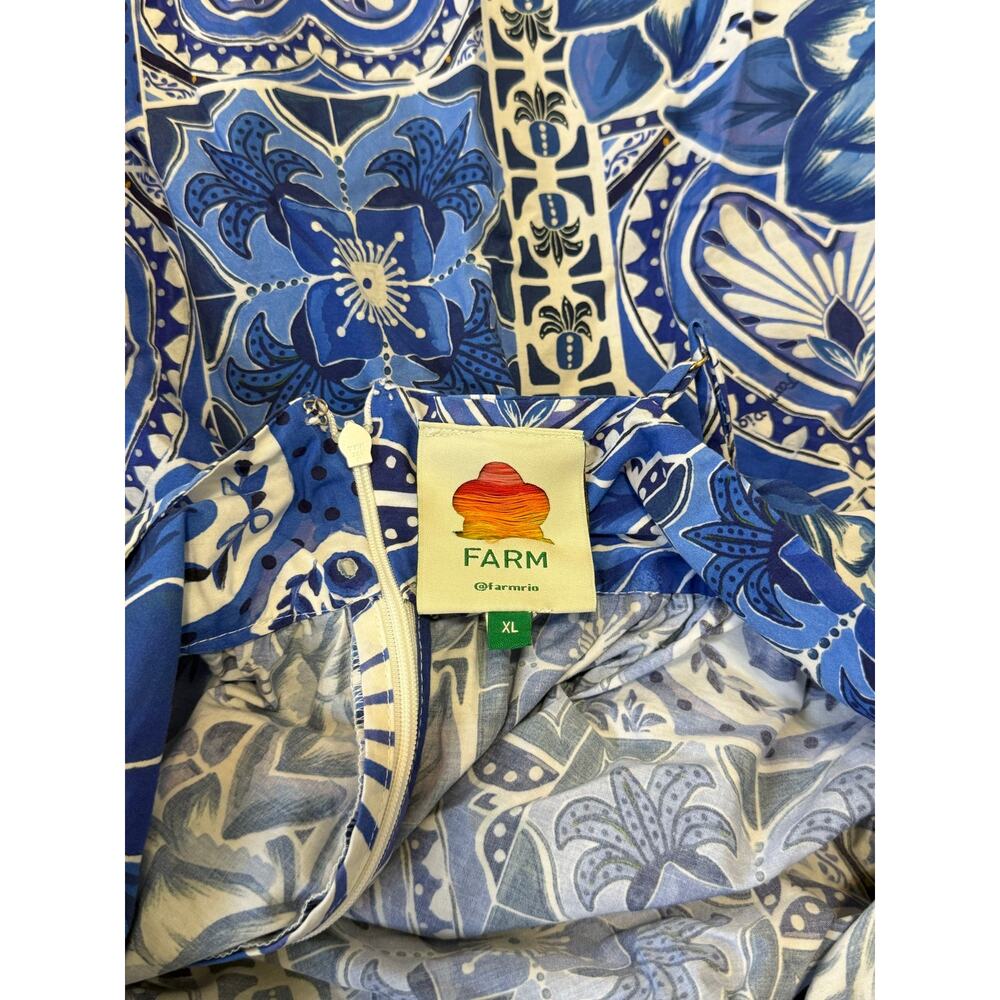 FARM Rio Blue Tile Dream XL Sleeveless Maxi Dress - Picture 9 of 16